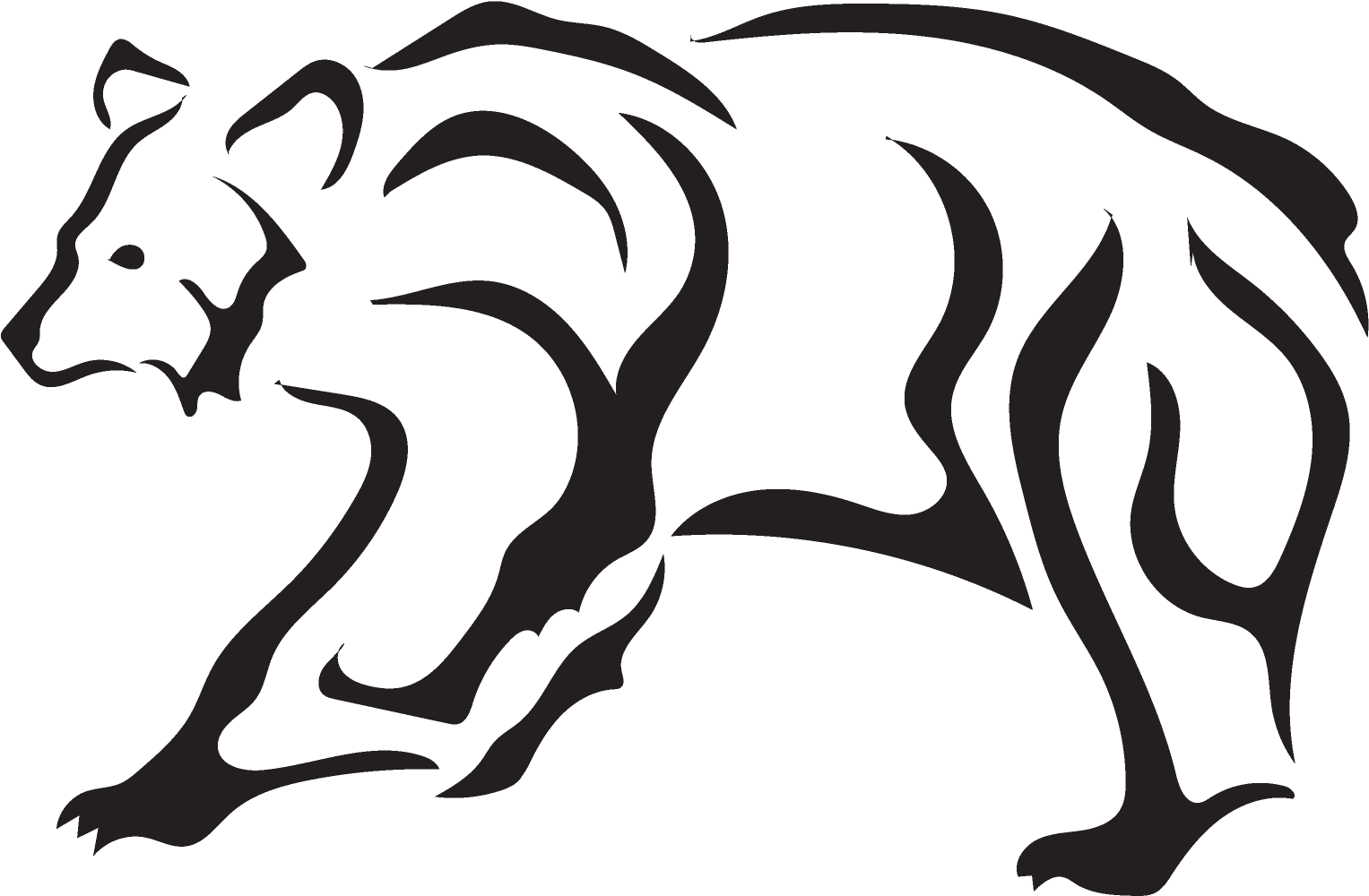 Lioness And Basketball Clipart Black And White - Png Download (1527x1000), Png Download
