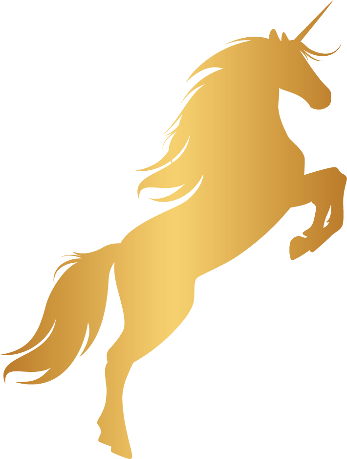 Unicorn Horn Mustang Gold Portable Network Graphics - Transparent Gold Unicorn Png Clipart (1100x1100), Png Download