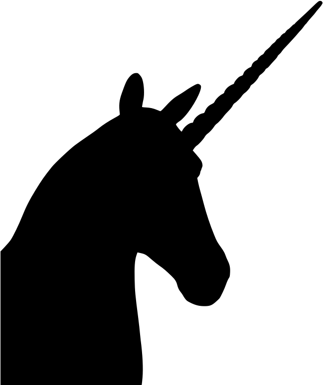 Silueta La Cara De Un Unicornio Clipart (768x1024), Png Download
