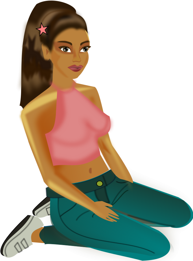 Sitting Girl Clipart Png Transparent Png (702x900), Png Download