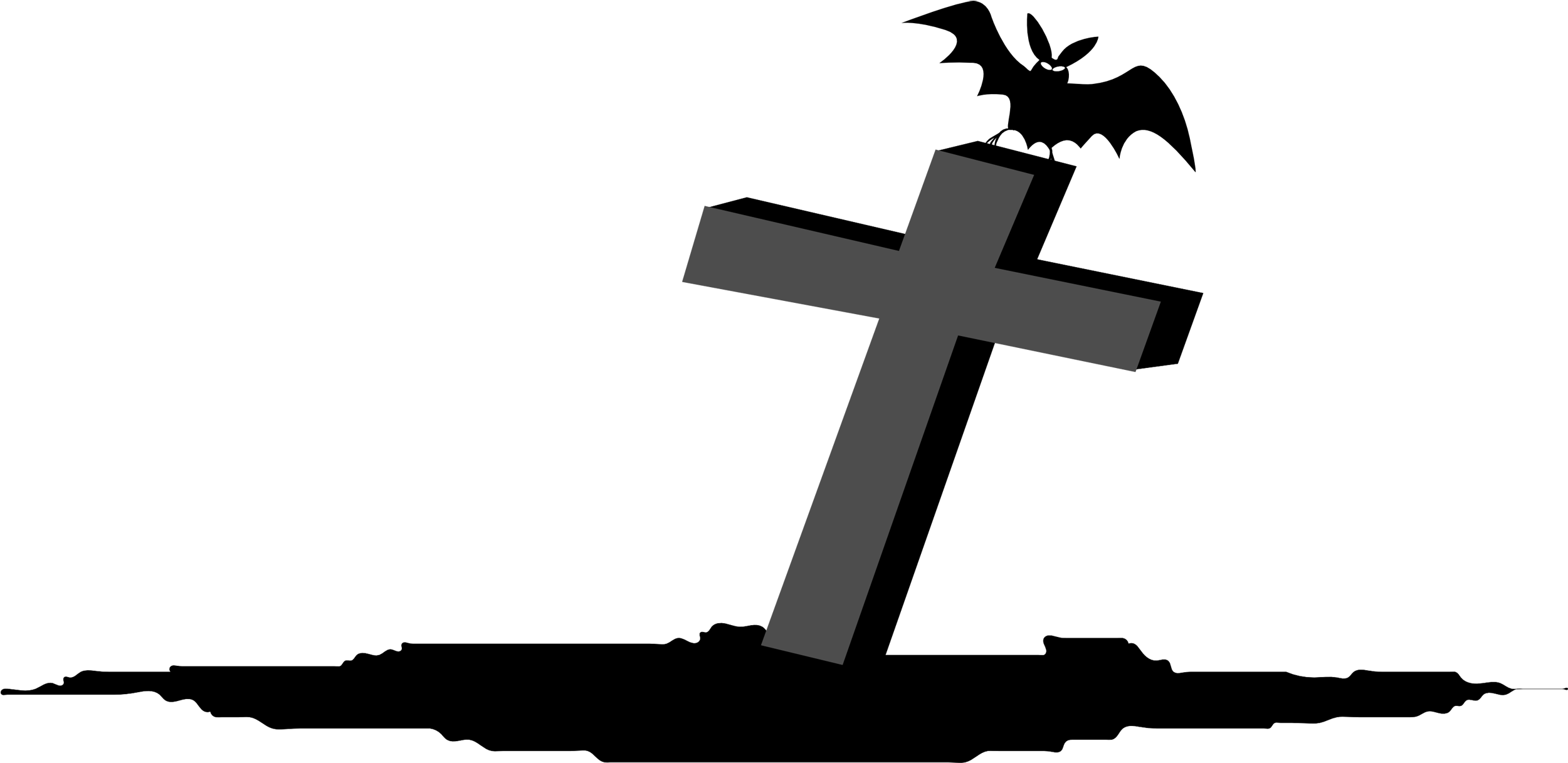 Halloween Clip Art - Cross Halloween Clipart - Png Download (2500x1243), Png Download