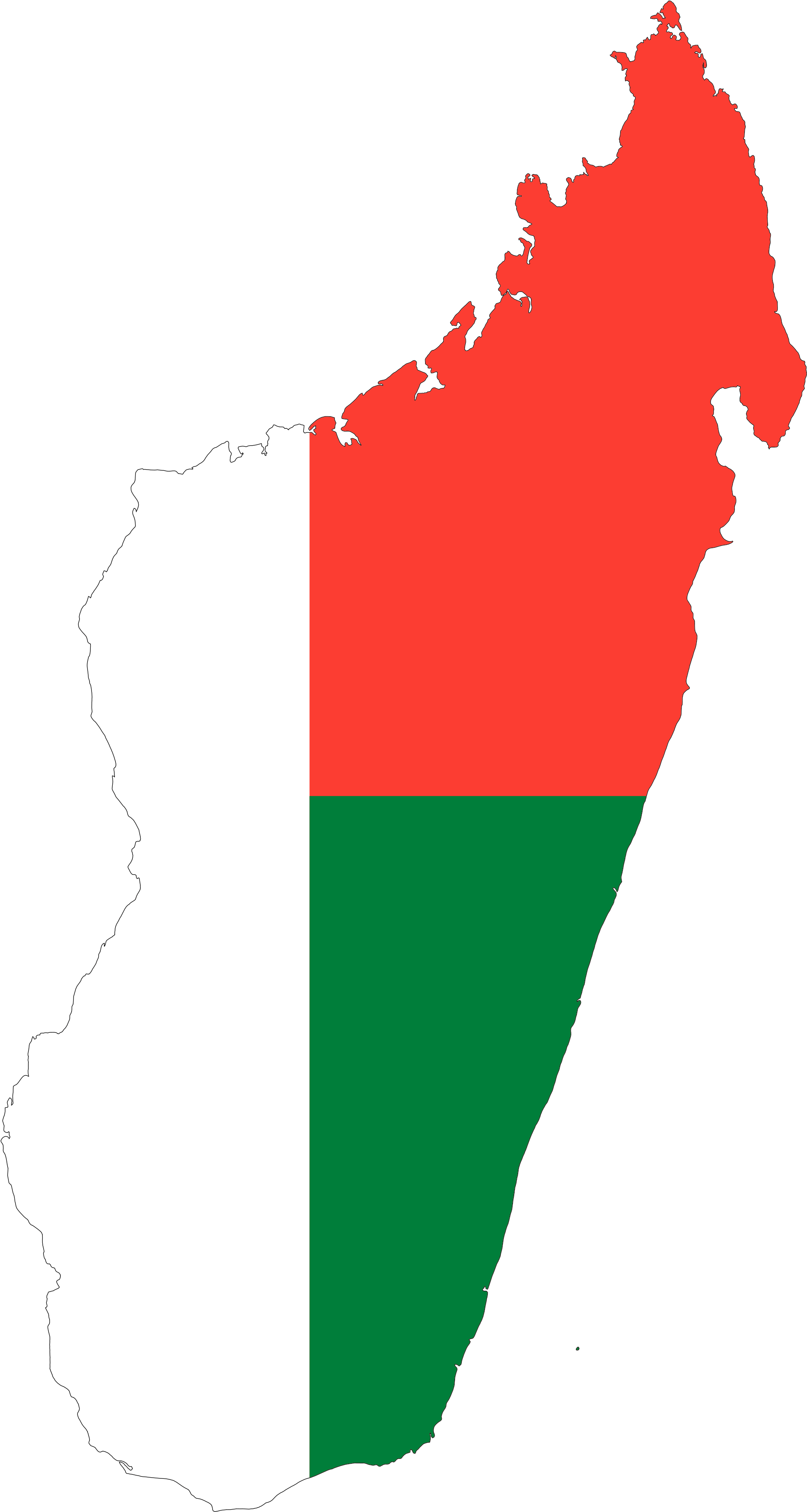 Madagascar Country Png - Madagascar Flag Map Clipart (2048x3813), Png Download