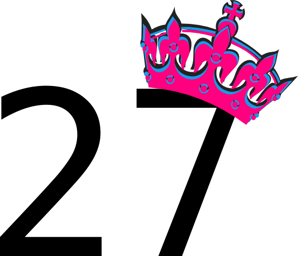 Pink Tilted Tiara And Number 27 Clip Art At Clker - Tiara Clip Art - Png Download (600x515), Png Download