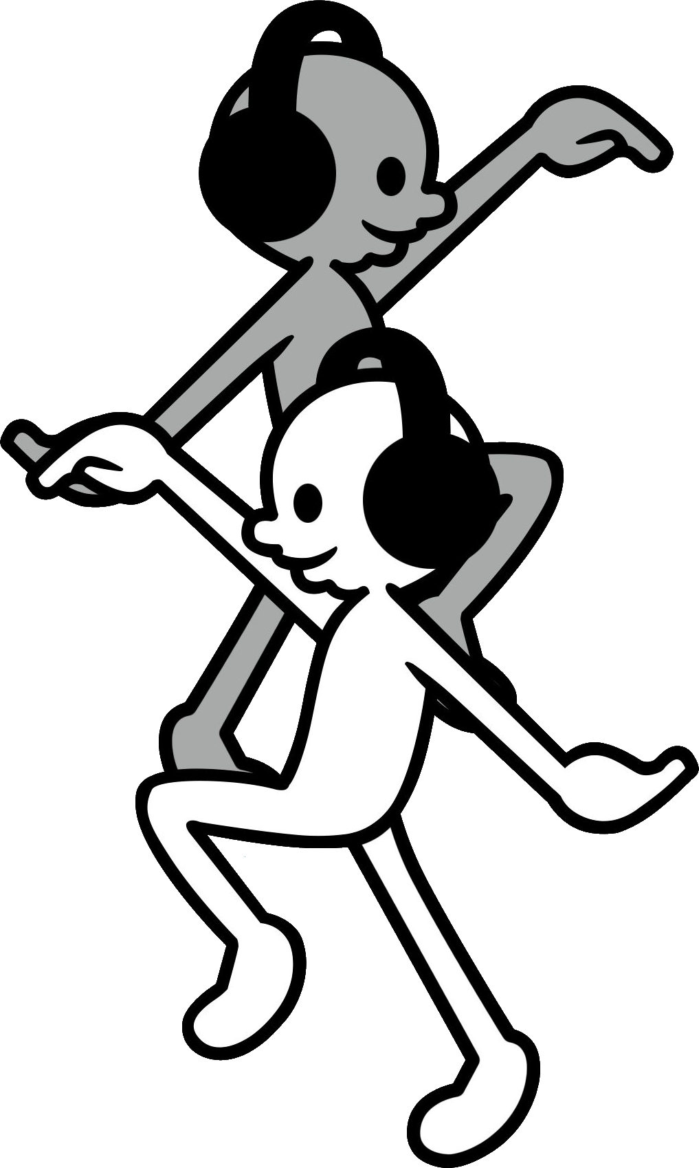 Hd Heaven Drawing Cartoon - Rhythm Heaven Black And White Clipart (1017x1698), Png Download