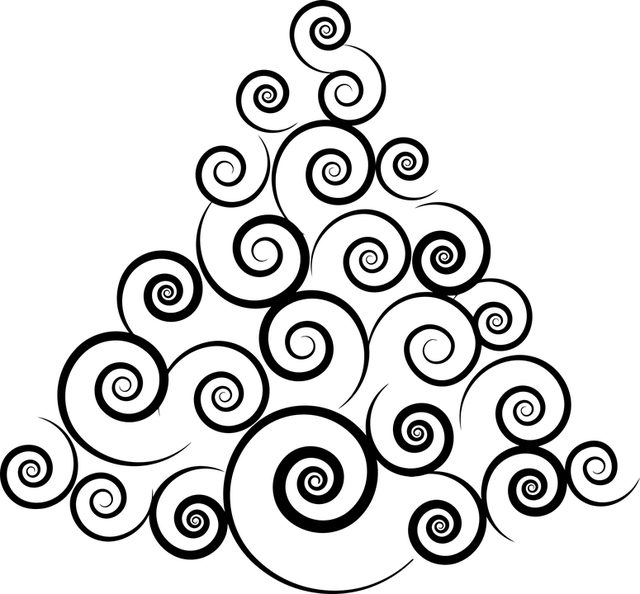 Transparent Abstract Christmas Tree - Ornaments Clipart Black And White - Png Download (640x594), Png Download