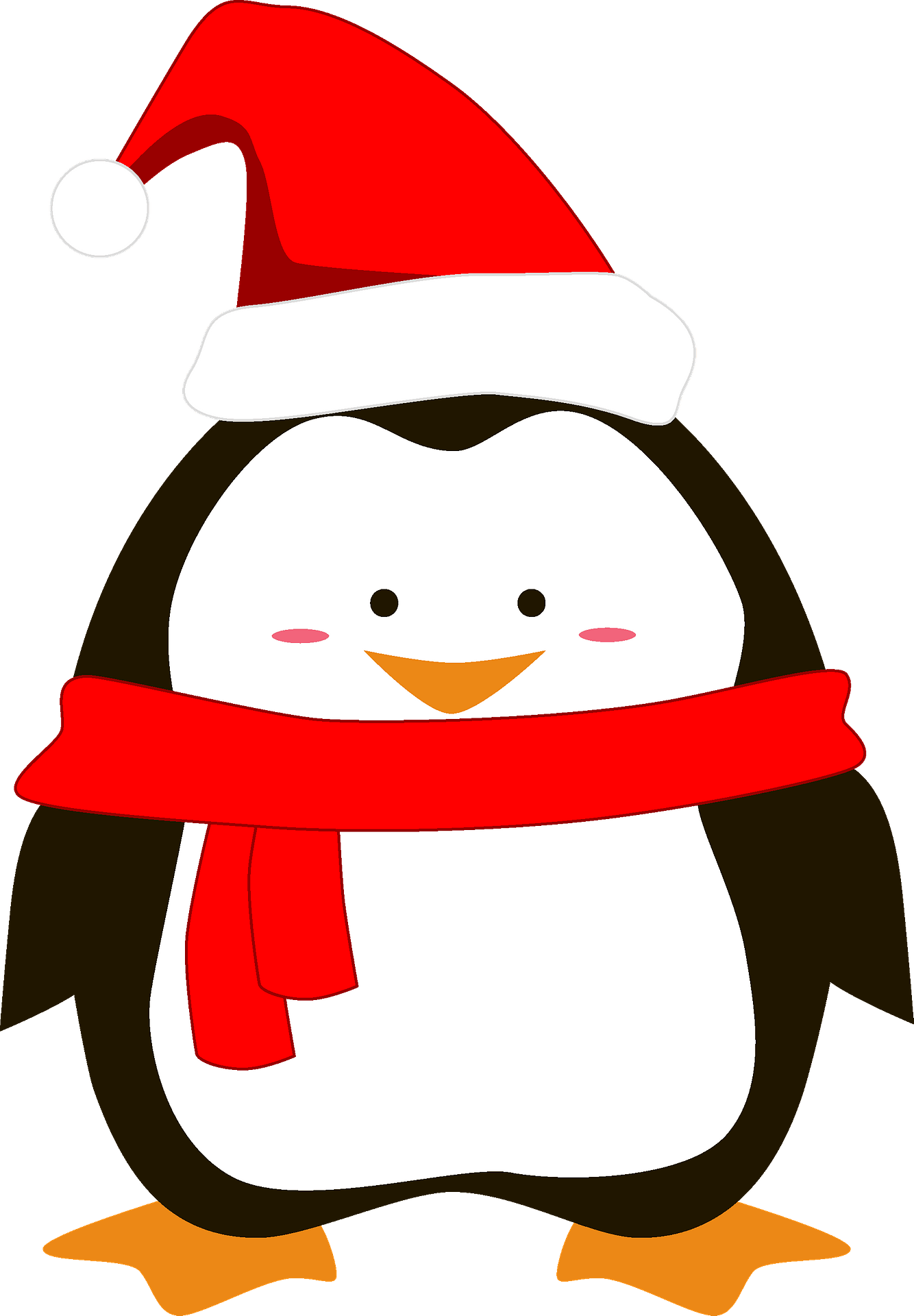 Christmas Penguin Clipart - Cartoon - Png Download (556x800), Png Download