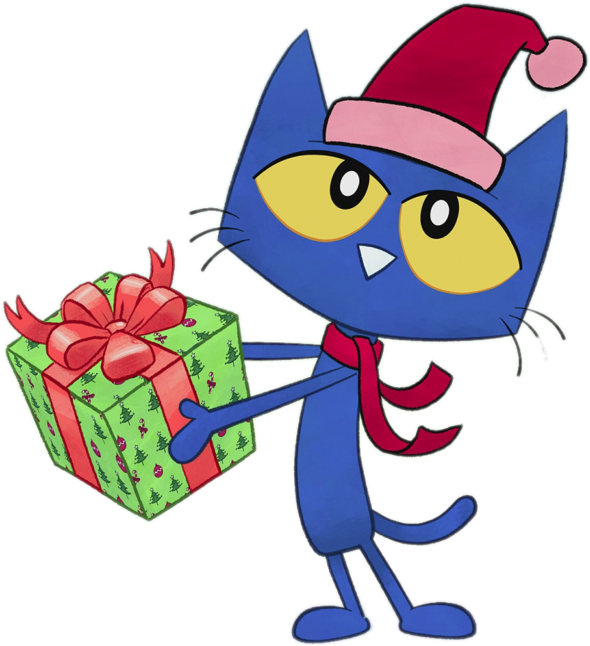 Pete The Cat With Christmas Present - Dan Povenmire And Jeff Swampy Marsh Drawing Clipart (898x1024), Png Download