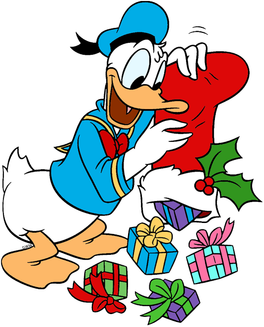 #cartoon #disney #donaldduck #paperino #calzadellabefana - Clipart Donald Duck Christmas - Png Download (532x657), Png Download