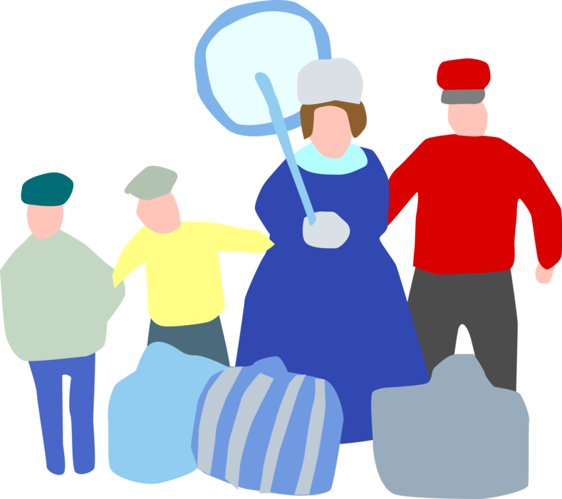 Vector Illustration Of Family With Luggage Travel On - Vector Graphics Clipart (789x700), Png Download
