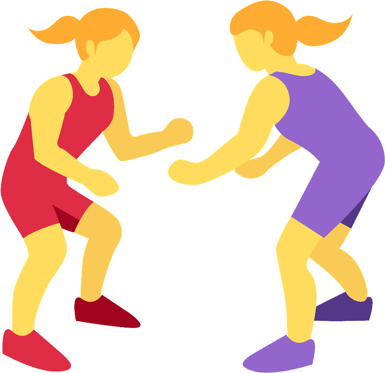 Women Wrestling Emoji Clipart - Png Download (800x800), Png Download