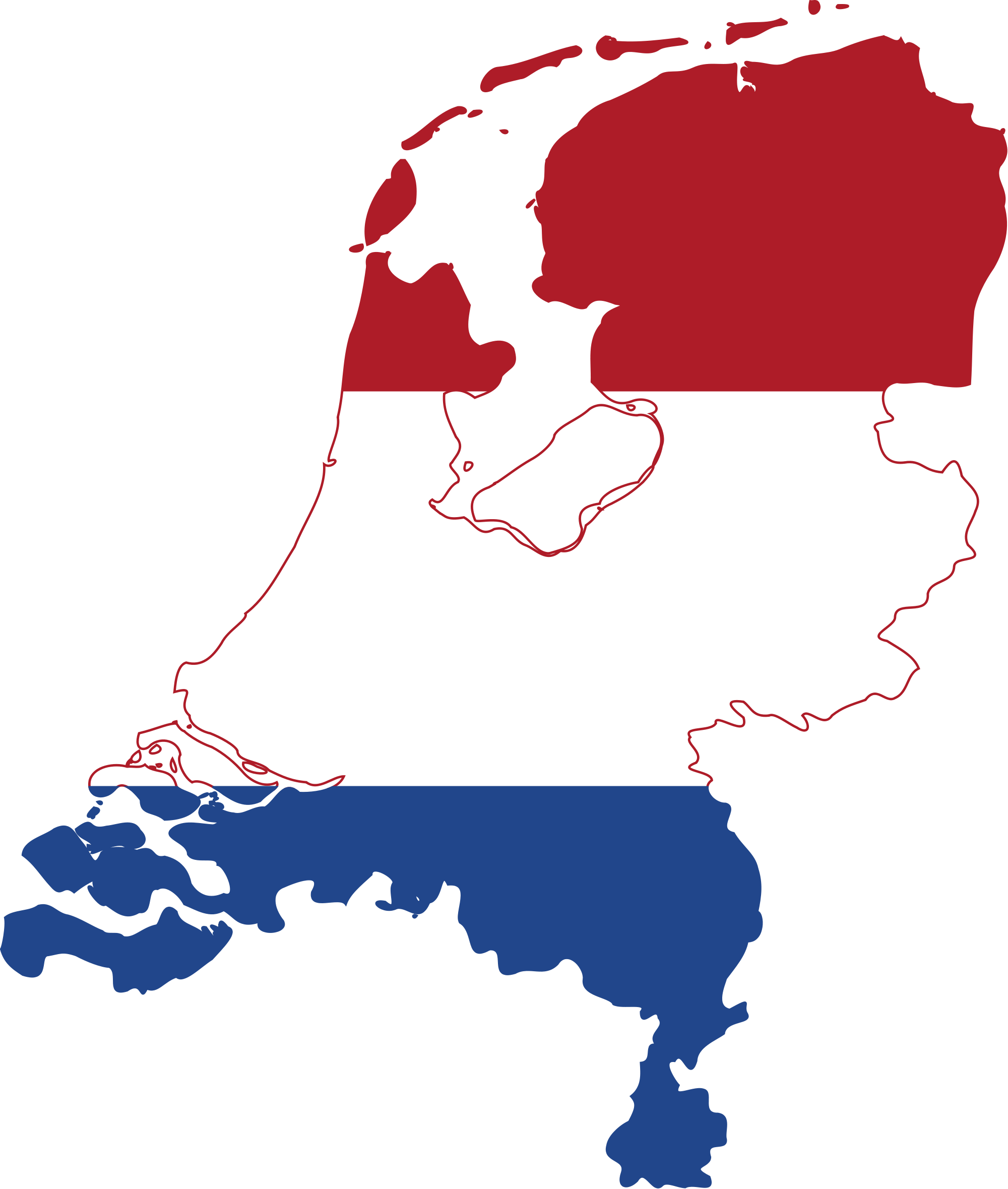 2000px-netherlands Stub - Svg - Netherlands Map With Flag Clipart (2000x2359), Png Download