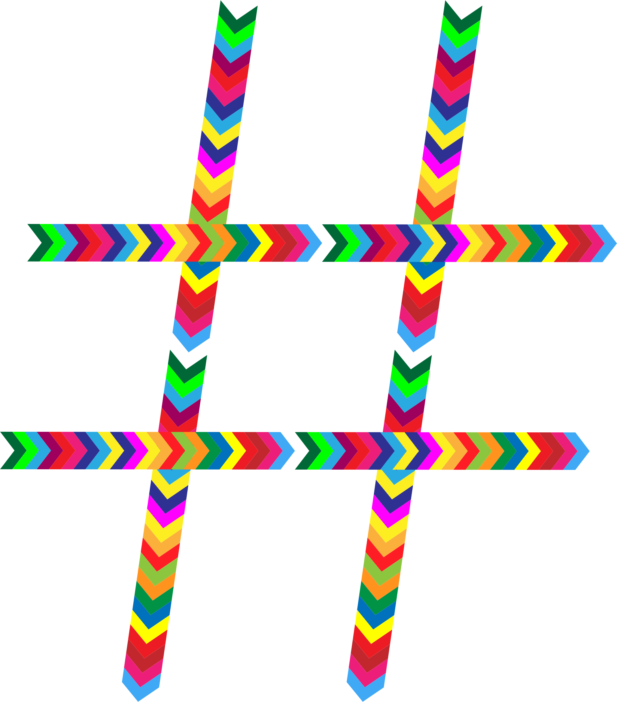 Prismatic Hashtag Clip Arts - Colourful Hashtag With Clear Background - Png Download (2054x2338), Png Download