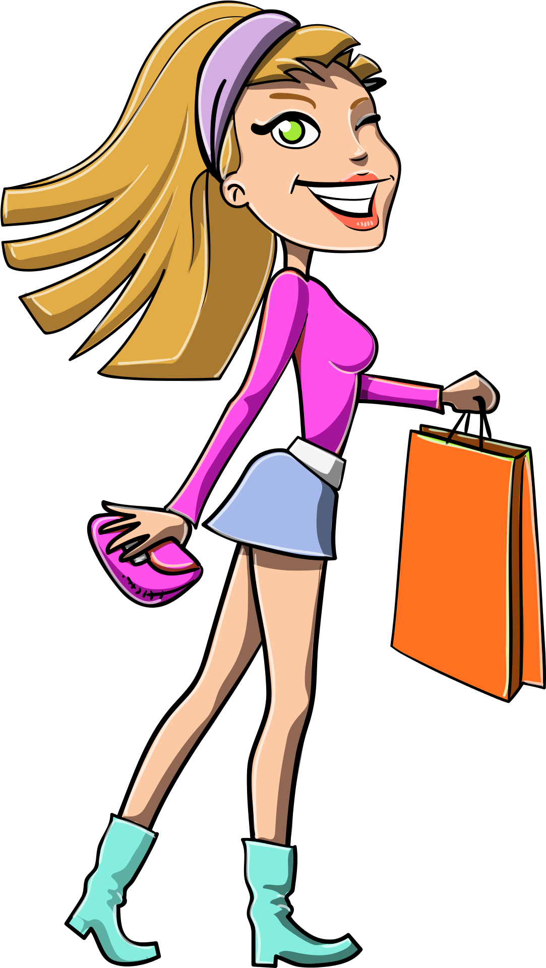 Girl Shopping Vector Png Transparent Image - Girls Shopping Vector Png Clipart (1356x2055), Png Download