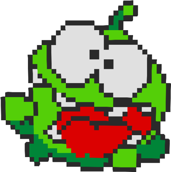 Om Nom From Cut The Rope - Om Nom Pixel Art Clipart (563x565), Png Download
