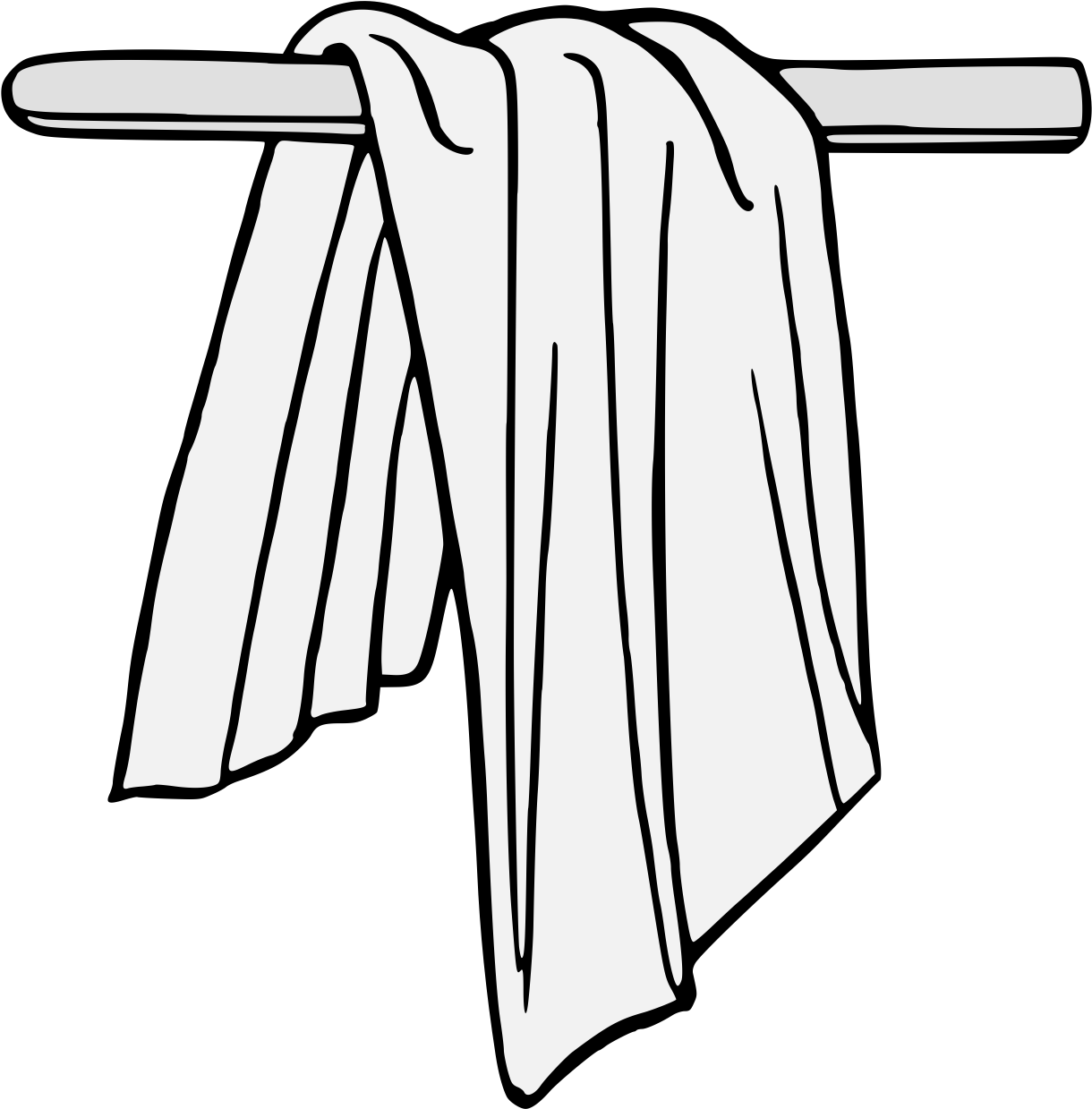 Cloth Hung Over A Rod - Wash Cloth Clip Art - Png Download (1220x1239), Png Download