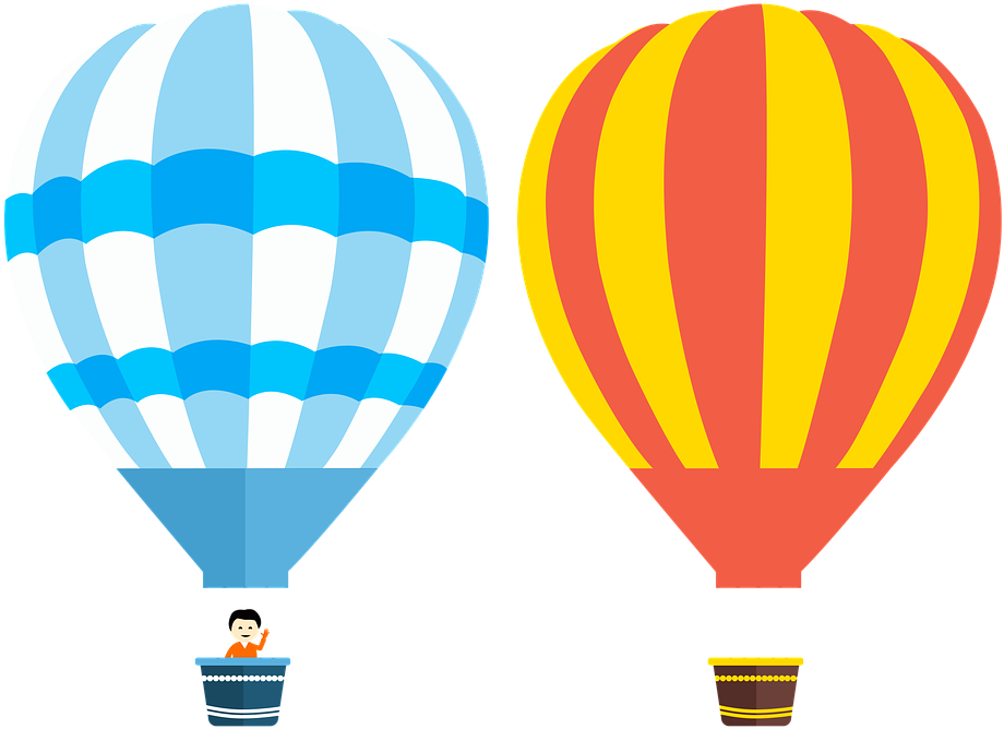 Parachute Clipart Balon Udara - Hot Air Balloon Clipart Blue - Png Download (960x704), Png Download
