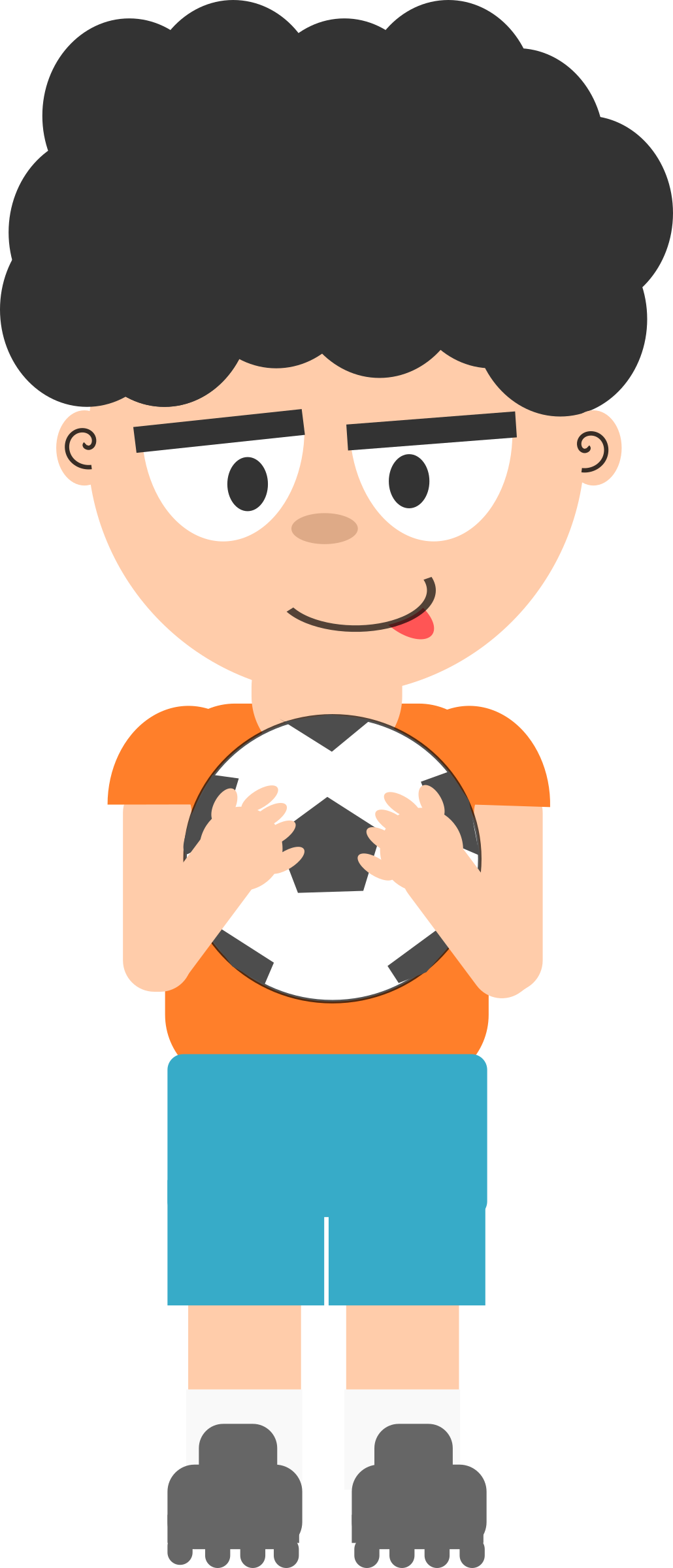 Cartoon Male Playing Soccer Png Clipart (823x1920), Png Download