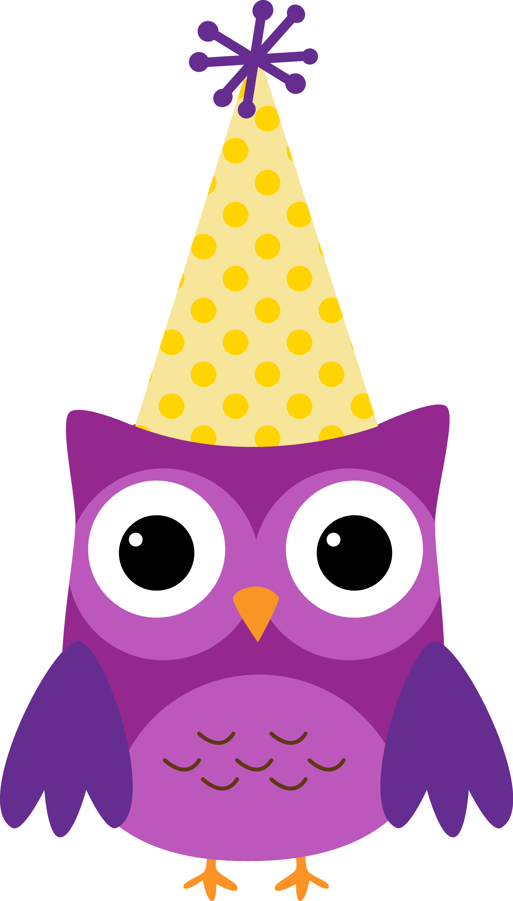 Owl Clipart Cupcake, Picture - Birthday Owl Clip Art - Png Download (1708x3000), Png Download