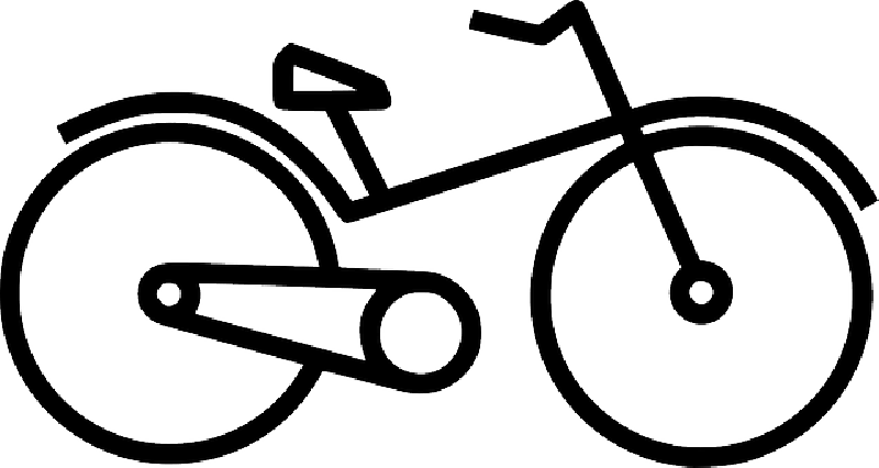 Two, Outline, Symbol, Drawing, Cartoon, Cycle, Bike - Bicycle Clip Art - Png Download (800x426), Png Download