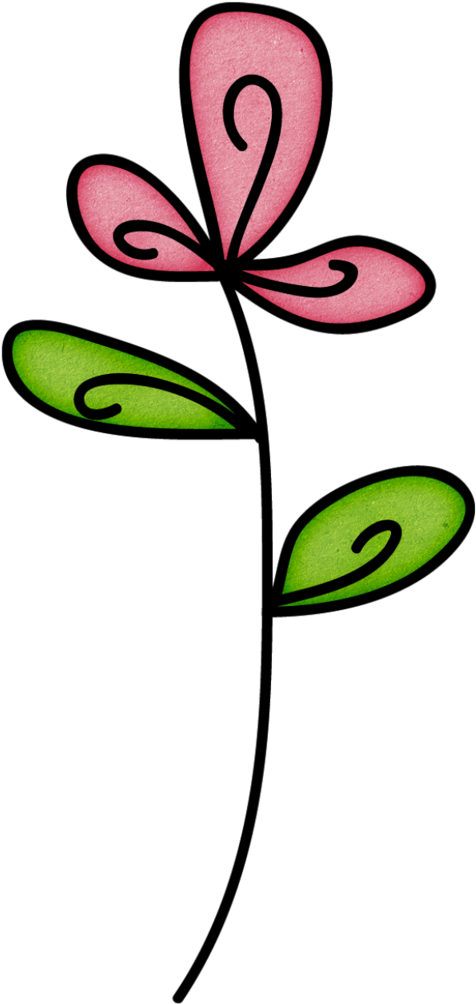 Doodle Flower Png Pack, Minimalist Drawing, Bujo Doodles, - Flower Doodle Clip Art Transparent Png (476x1004), Png Download