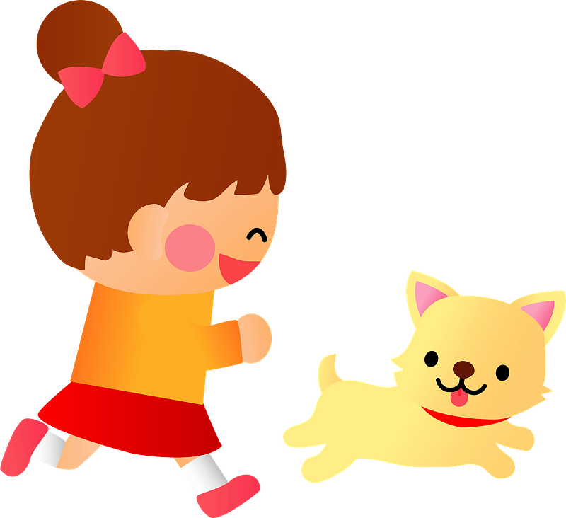 Child Girl Dog Clipart - Dog - Png Download (800x732), Png Download