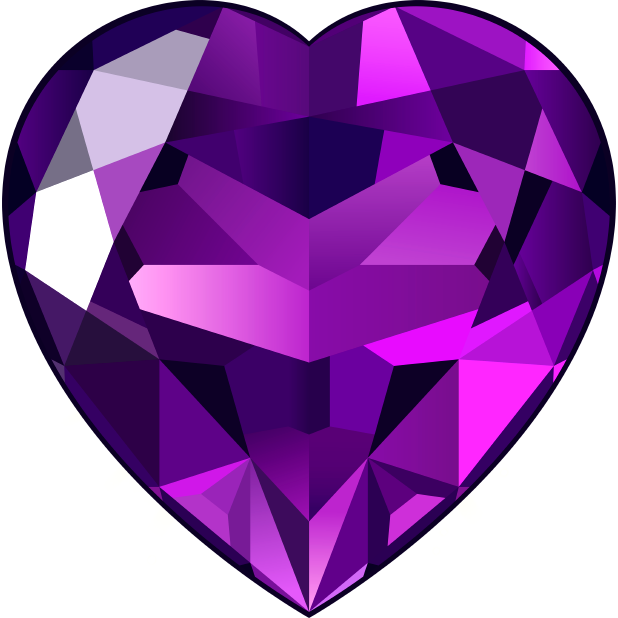 Crystal Clipart Heart - Purple Heart Gem Png Transparent Png (618x618), Png Download