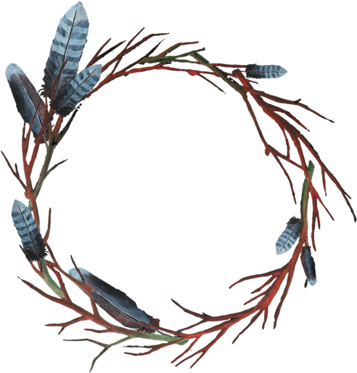 Transparent Feather Wreath Clipart - Feather Frame Png (697x729), Png Download