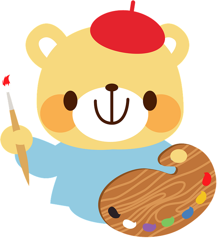 Bear Painter Clipart - Painting - Png Download (724x800), Png Download