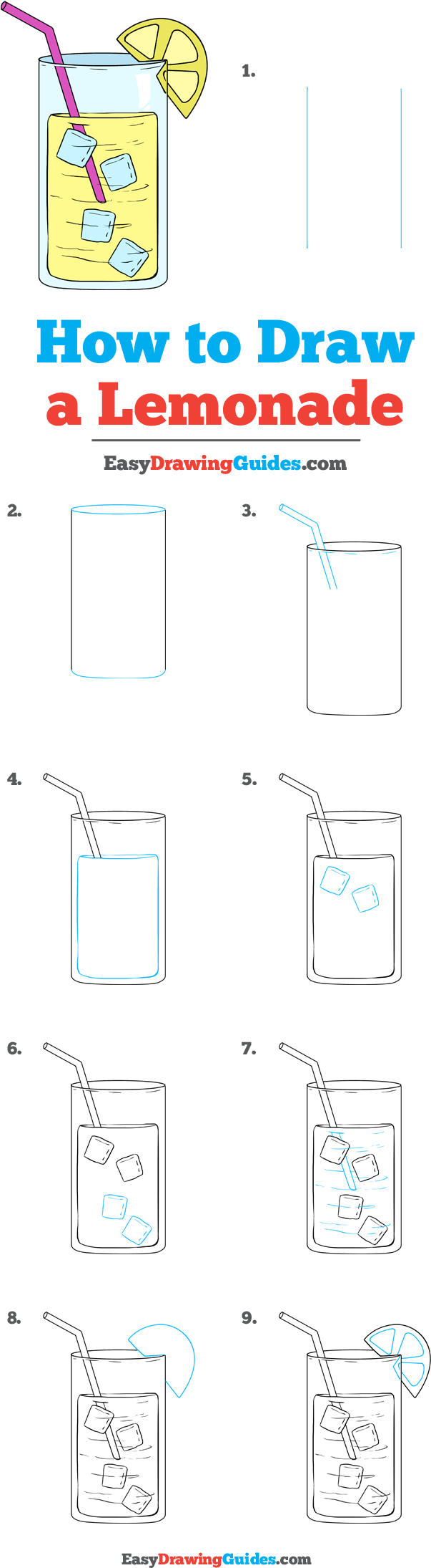 How To Draw Lemonade - Like Us Follow Us Clipart (736x2249), Png Download