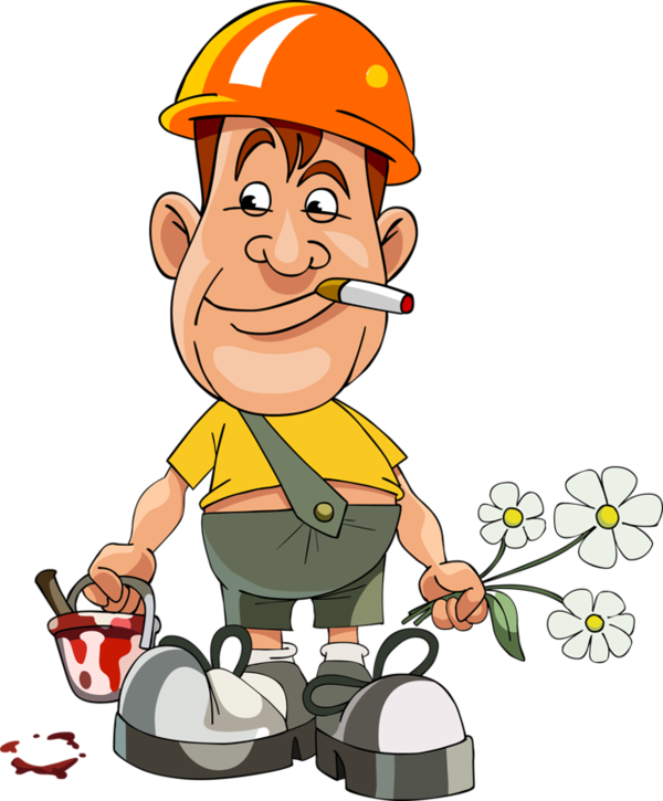 Transparent Workers Clipart - คน ดูด บุหรี่ การ์ตูน - Png Download (600x725), Png Download