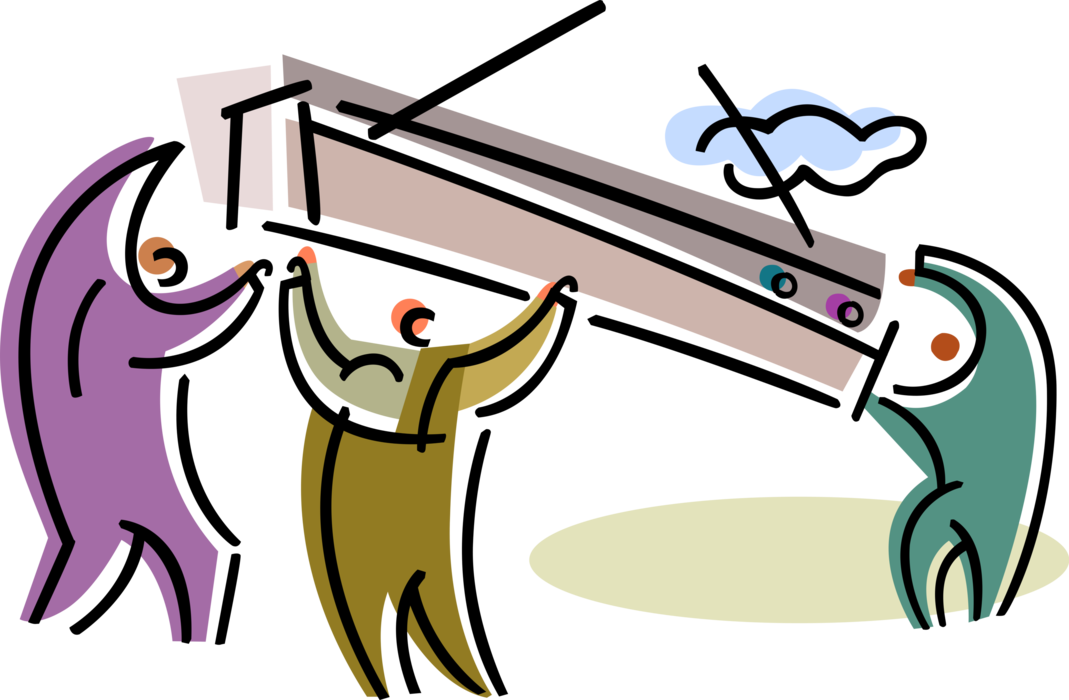 Vector Illustration Of Skilled Tradesmen Construction - Cartoon Clipart (1069x700), Png Download