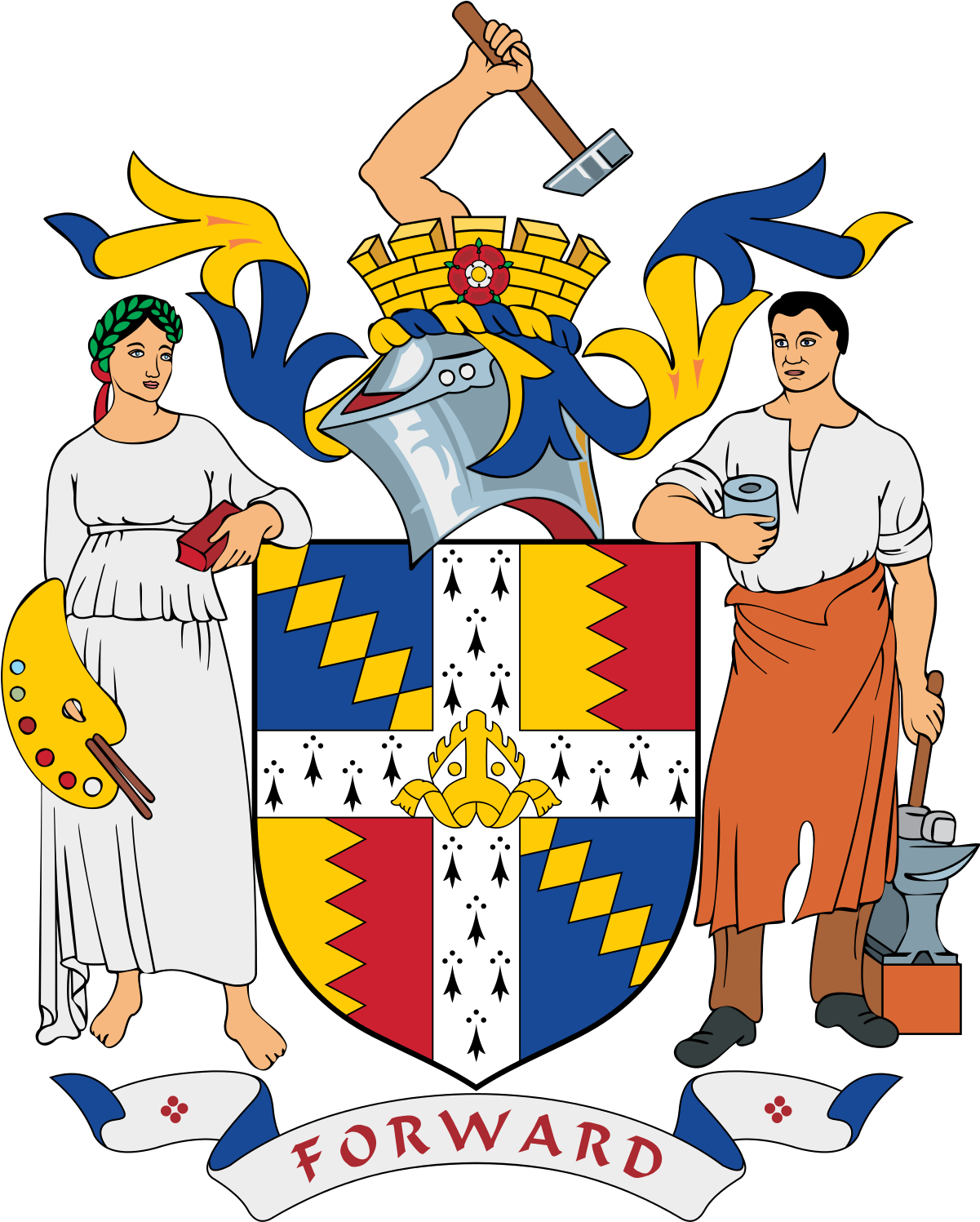 Meeting Clipart City Council, Meeting City Council - Birmingham City Coat Of Arms - Png Download (1200x1553), Png Download
