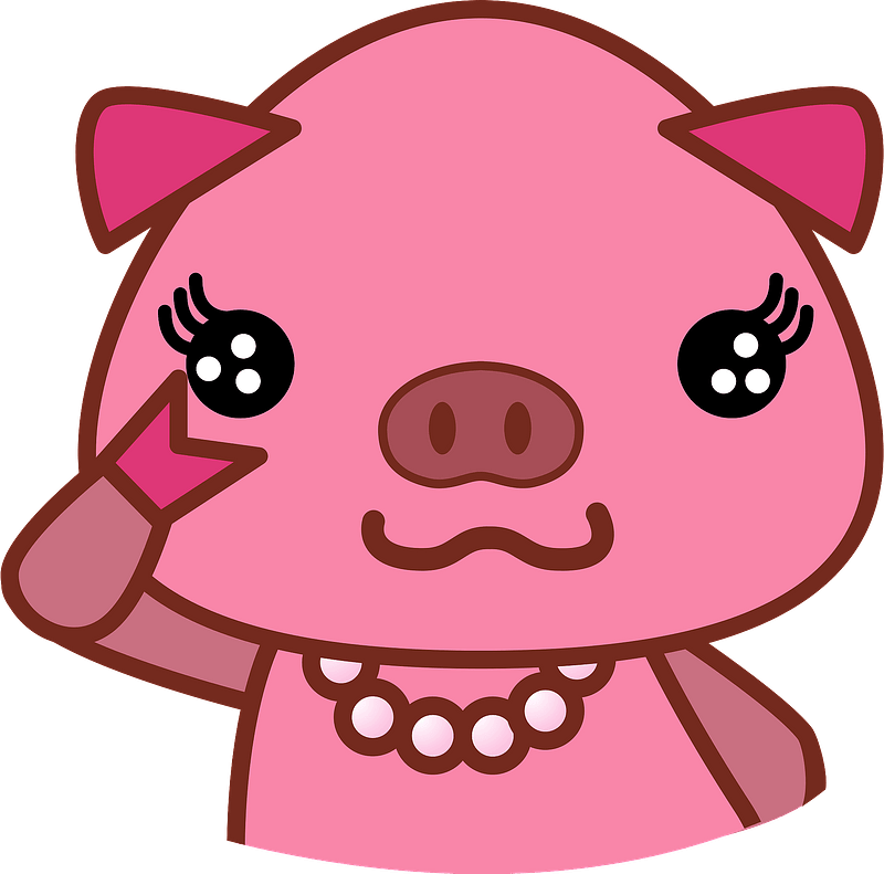 Pig Animal Pearl Clipart - Cartoon - Png Download (800x791), Png Download