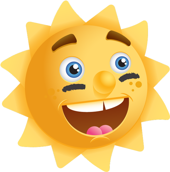 Cartoon Sun Clipart (600x600), Png Download