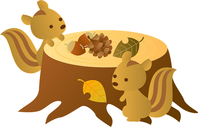 Squirrels Animal Stump Clipart - Squirrels - Png Download (800x513), Png Download