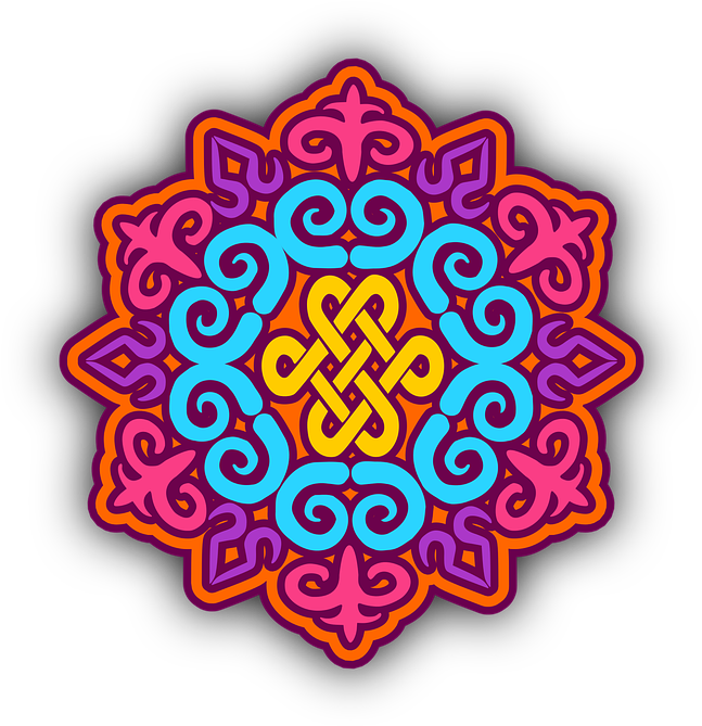 Colorful Mandala Png Clipart (686x720), Png Download
