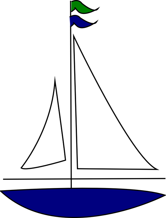 Sailing Boat, Boat, Sail, Sea - Sailboat Clipart Free - Png Download (548x720), Png Download