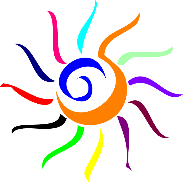 Sun Clipart Clker Free Download Colorful Sun Clip Art - Sun Rays Clip Art - Png Download (600x597), Png Download