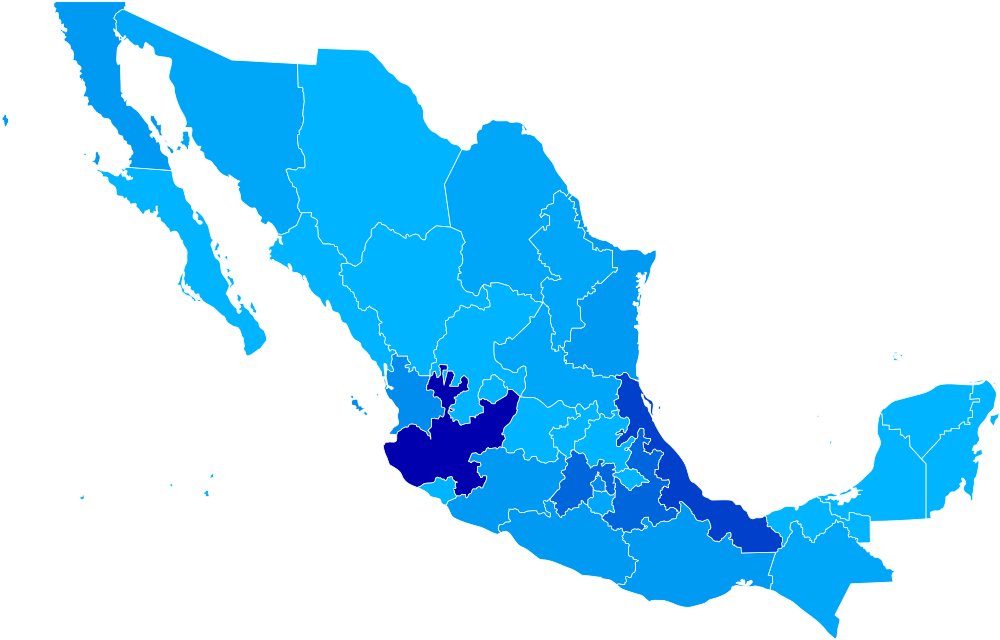 States Map United Mexico Png Download Free Clipart - Mexico Cartoon Map Transparent Png (1024x687), Png Download