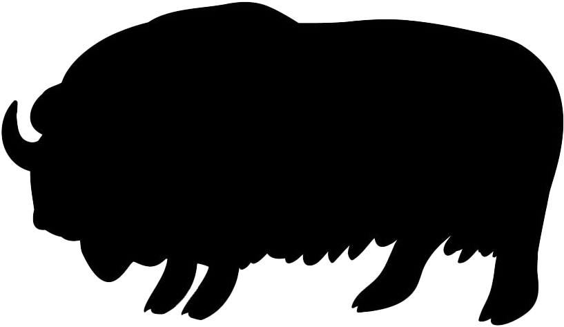 Bison Silhouette Png Free Download - Muskox Clipart (1000x1080), Png Download