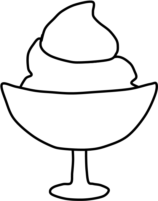 Sorbet, Black And White - Icing Clipart (816x1056), Png Download