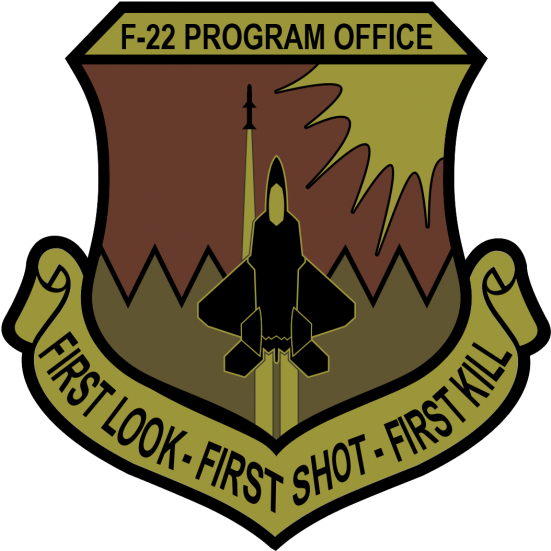 F-22 Program Office Ocp Patch - Air Mobility Command Clipart (1200x550), Png Download