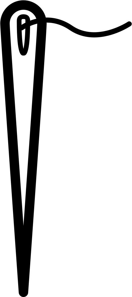 Needle Outline In Vertical With A Short Thread In The - Trekking Pole Clipart (436x981), Png Download