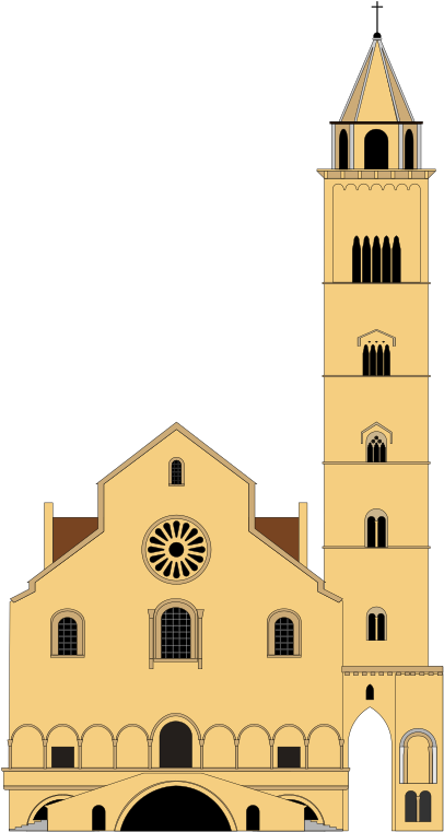 Transparent Church Landmark Place Of Worship Medieval - Cattedrale Trani Png Clipart (566x800), Png Download