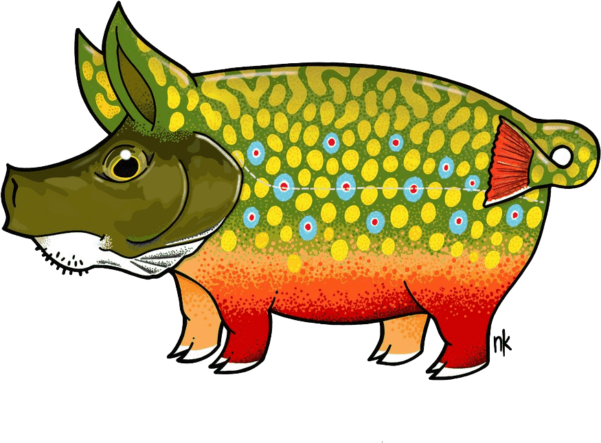 Transparent Brook Trout Clipart - Rainbow Trout Deer Cartoon - Png Download (875x645), Png Download