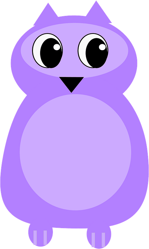 Purple Owl Clipart - Cartoon - Png Download (479x800), Png Download