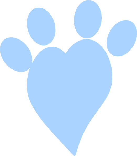 Blue Heart Paw Clip Art At Clker - Heart - Png Download (522x593), Png Download