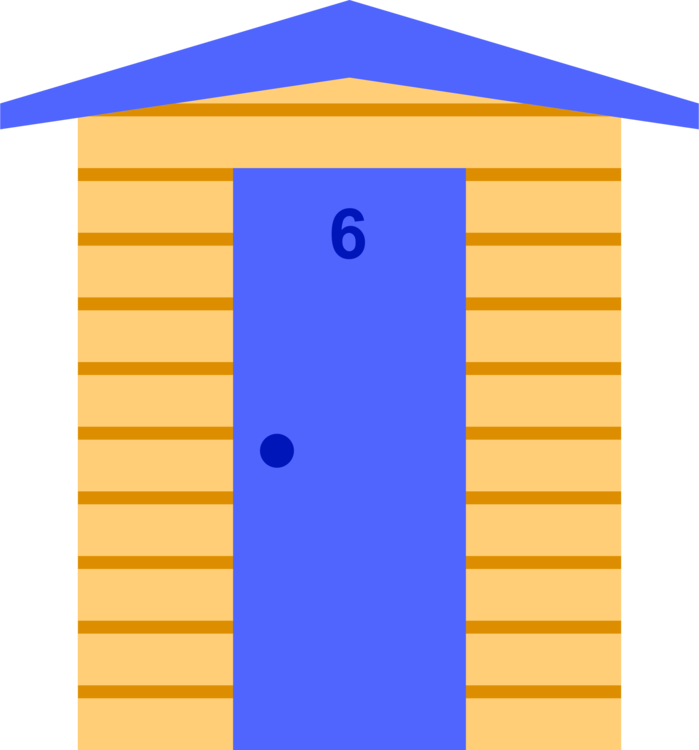Blue,shed,square - Beach Clipart (699x750), Png Download