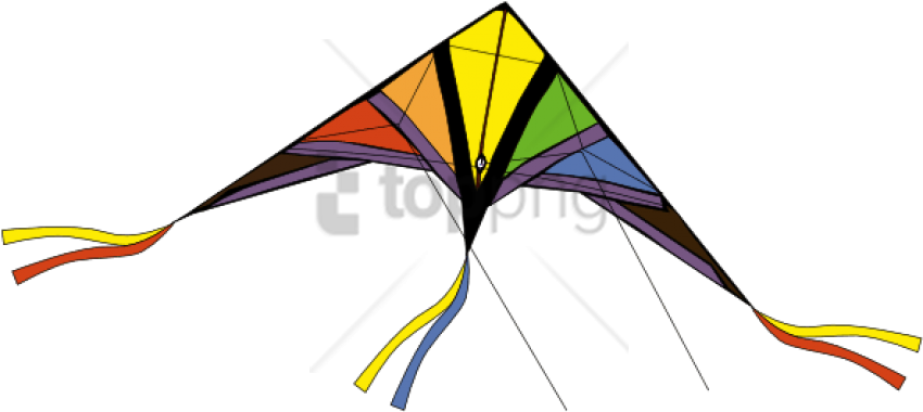Free Png Download Kitecolorful - Kite Clipart (850x380), Png Download