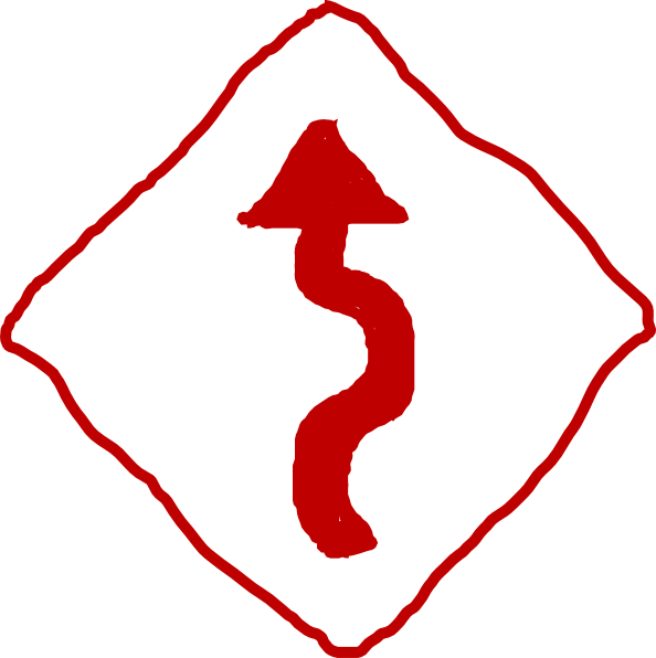 Curved Clipart Road Ahead - Deviation Clipart - Png Download (594x596), Png Download